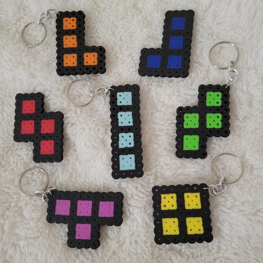 Tetris Piece Perler Bead Keychain - Etsy