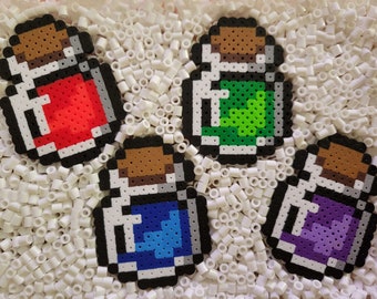 Llavero de cuentas Perler de botella de poción