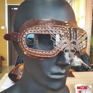 Vintage Aviator Motorcycle Goggles Steampunk Vintage Pilot Goggles - Antique Copper Color, Clear Lens, Motorcycle Style Vintage Flying Goggles - Foto 8