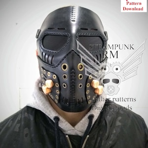 V18 Maskmönster, Steampunk, Läder, Skinn, Digital Nedladdning, PDF-format
