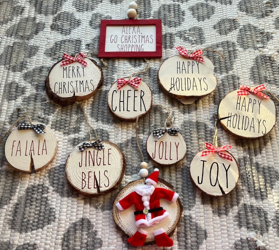 Christmas Birch Wooden Ornaments 