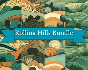 Rolling Hills digitaal papier - INSTANT DOWNLOAD