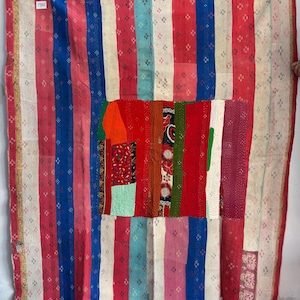 Old Fine indian handmade cotton kantha throw,bedding