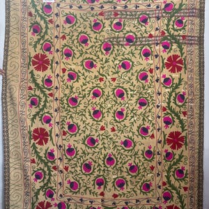 Uzbek suzani kantha hand embroidered bedspread,blanket quilt home decor styling