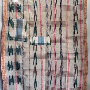 Vintage kantha quilt handmade indian gudari cotton kantha throw