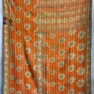 Old Indian vintage cotton kantha quilt handmade gudari indian bedcover throw