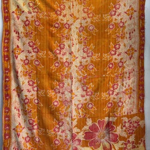 Old Indian vintage cotton kantha quilt handmade gudari indian bedcover throw