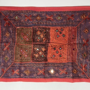Vintage bohemian wall tapestry art curtains wall decor backdrop art mirror work