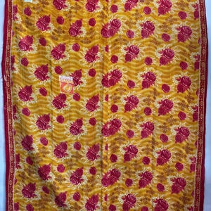Old Indian vintage cotton kantha quilt handmade gudari indian bedcover throw