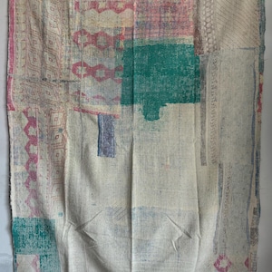 Old vintage cotton kantha indian handstitched quilt,bedcover