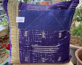 45*45 cotton kantha cushion cover handmade decorative pillow home decor
