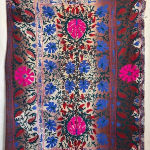 Uzbek suzani kantha hand embroidered bedspread,blanket quilt home decor styling