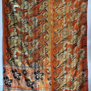 Old Indian vintage cotton kantha quilt handmade gudari indian bedcover throw