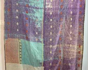 Fine vintage kantha quilt handmade rugs himedecor throw