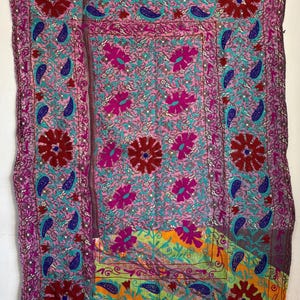 Uzbek suzani kantha hand embroidered bedspread,blanket quilt home decor styling
