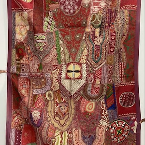 Vintage kambadhiya bohemian wall tapestry art curtains wall decor backdrop art