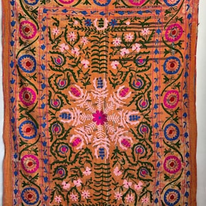 Uzbek suzani kantha hand embroidered bedspread,blanket quilt home decor styling