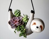 Sloth Hanging Planter Pot for Succulents Plants Mothers Day Mother 39 s Day Gifts Unique Gift Ideas