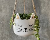 Hanging Planter Pot for Succulents Plants Hanging Cat Planter Animal Planter Pot Succulent Planter Cat Lover Gift Christmas Gift