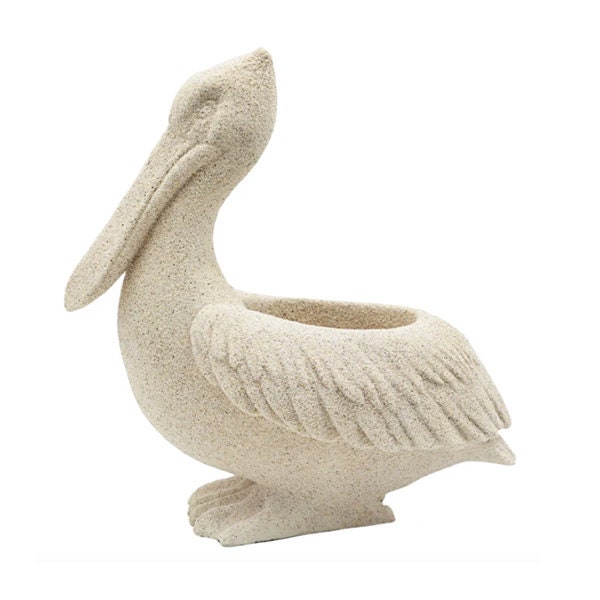 Large Cream Pelican Planter Pot | Bird Planter Pot | Sandy Pelican Pot | Succulent Planter Pot | Beach Decor