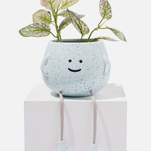 Pink Smiling Sitting Planter W/ Dangling Legs Face Pot for - Etsy