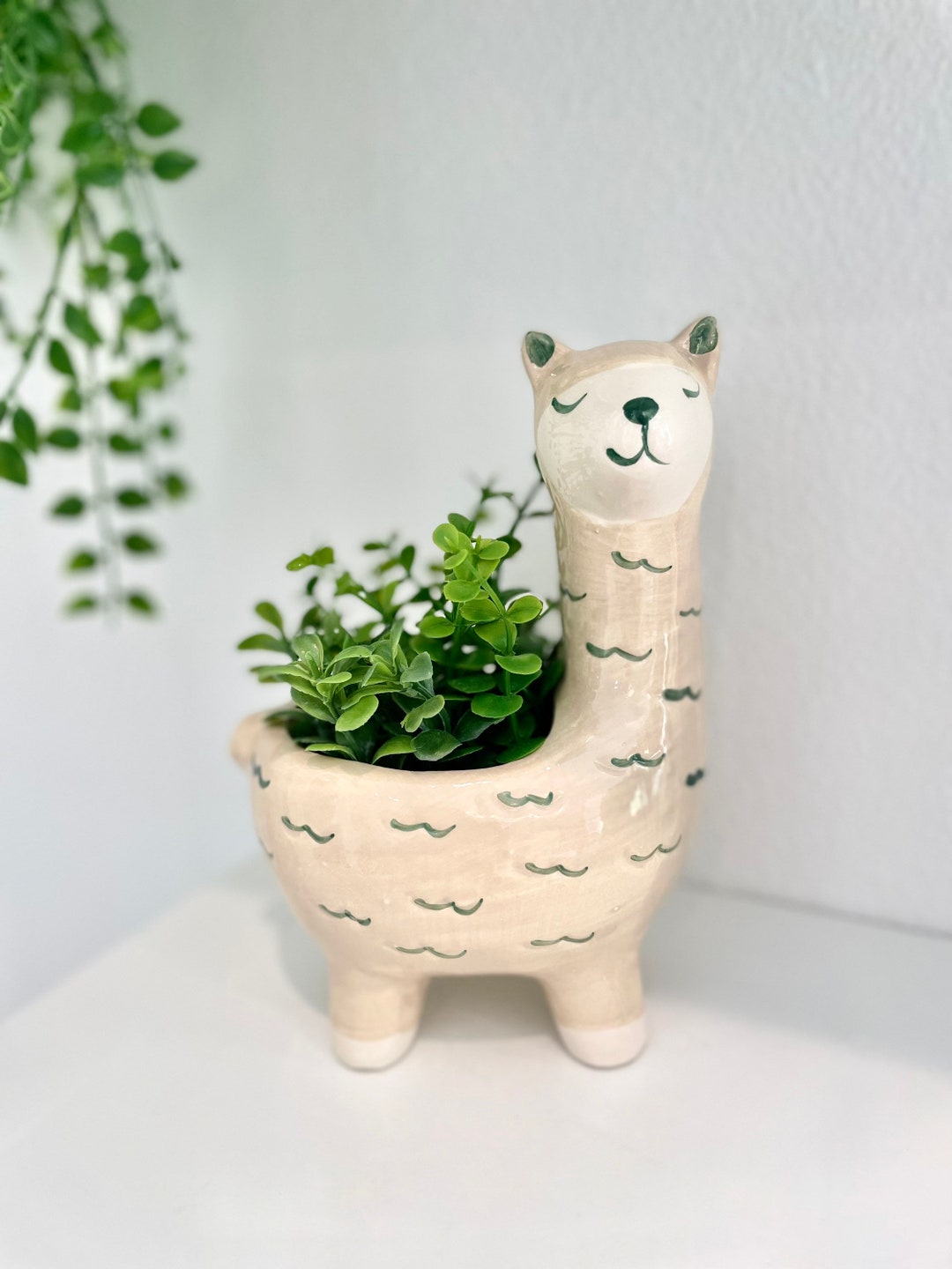 Llama Planter Pot Ceramic Planter Standing Planter Etsy