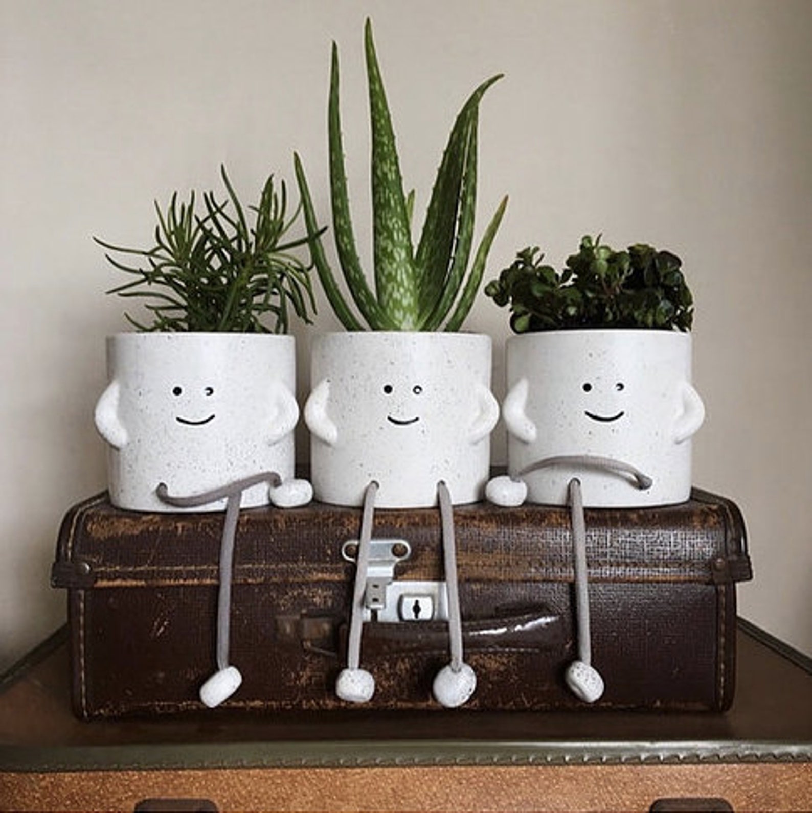 Sitting Planter W/ Dangling Legs Face Pot Planter for Etsy