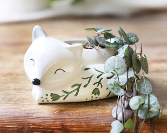Fox Planter Pot for Plants & Succulents | Succulent Planter | Animal Planter | Cute Planter | Stocking Stuffer | Mother's Day Gift