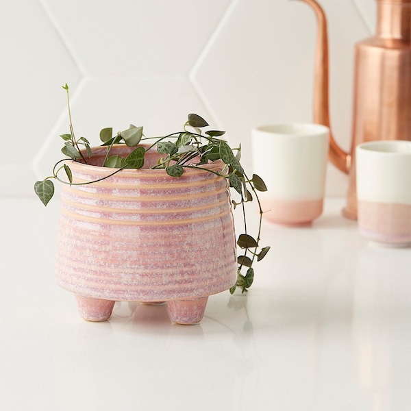 Vintage Blush Pink Sukkulenten Übertopf | Sukkulenten Übertopf | Boho Dekor | Girly Raumdeko | Geburtstagsgeschenk | Geschenk zum Vatertag