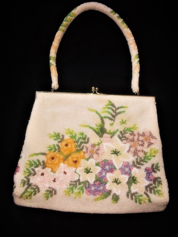 WALBORG LARGE Spring Summer Beaded Vintage Purse H