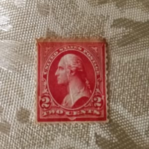 Rare George Washington Two Cent Red Stamp Unpostmarked Watermark