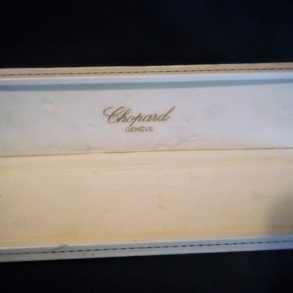 Chopard Vintage Watch Gift Box / Presentation Display Case White Leather with Gilt