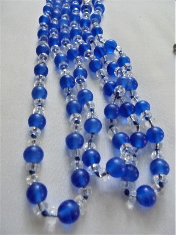 Sterling Silver and Cobalt Blue Flapper Beaded Cry