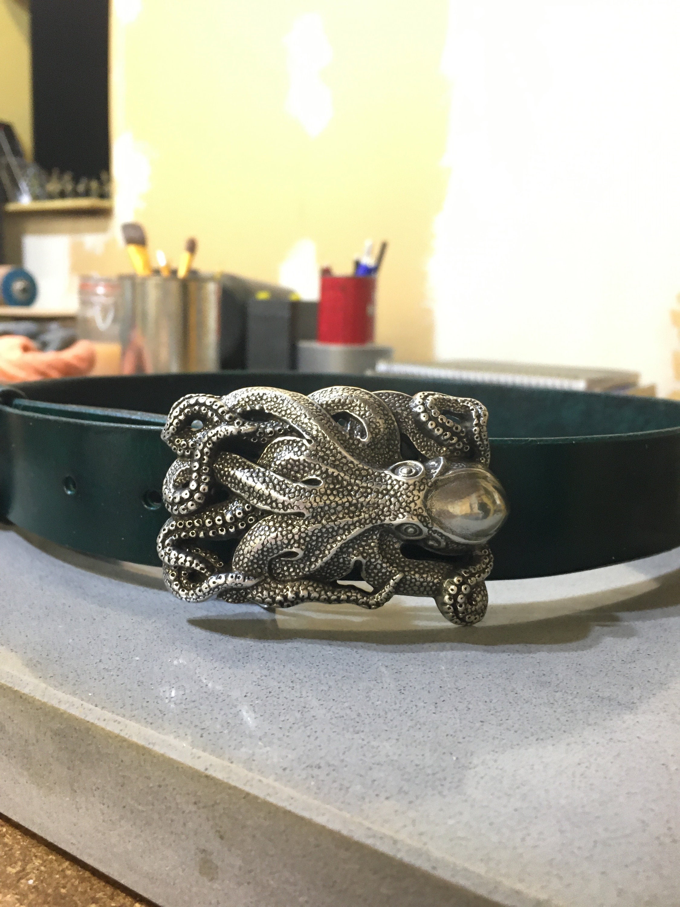 Handmade Leather Octopus Belt - Etsy