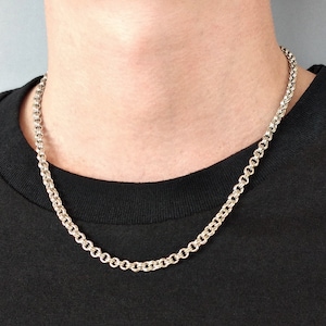 Silver Cable Chain Necklace - Mens Chain, Silver Necklace, 4.5 mm Cable Chain, Thick Chains for Men, Necklaces for Men - Mens Jewelry