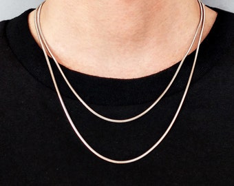 Silver Snake Chain Necklace Mens Chain Stainless Steel Women's Chain Snake Link Chain High Quality Body Jewelry
