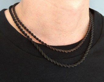 Macrame Necklace - 18 Inch, 20 Inch, Wooden Bead and Loop Closure, Necklaces for Pendant, Handmade Necklace