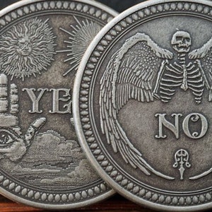 Yes or No Decision Coin Skull Coin Lucky Coin Divination Coin Guidance Coin Lucky Coin Toss Coin Lucky Charm Antique Copper Coin