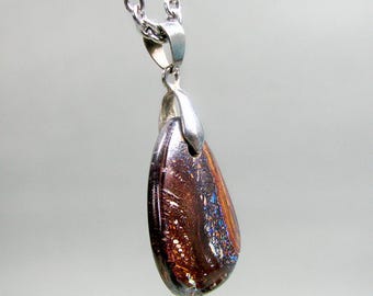 Boulder Opal Pendant with Cable Chain, Australian Opal Pendant