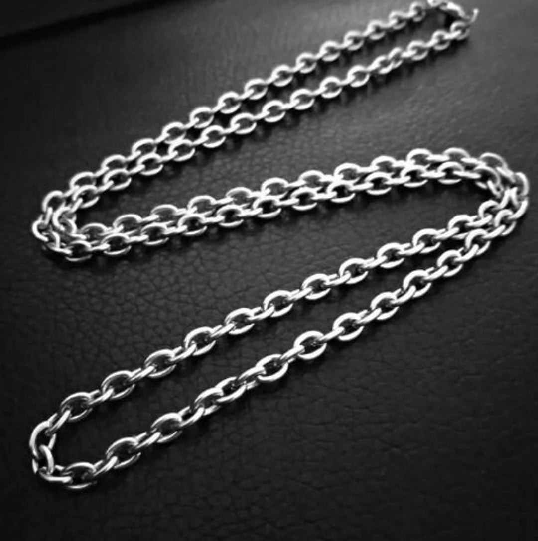 Silver Cable Chain Necklace Necklace For Pendant Body Jewelry 316L silver-cable-chain-necklace-necklace-for-pendant-body-jewelry-316l