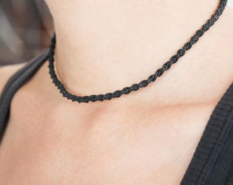 Womens Macrame Necklace - 18 Inch, 20 Inch, Wooden Bead and Loop Closure, Necklaces for Pendant, Handmade Choker
