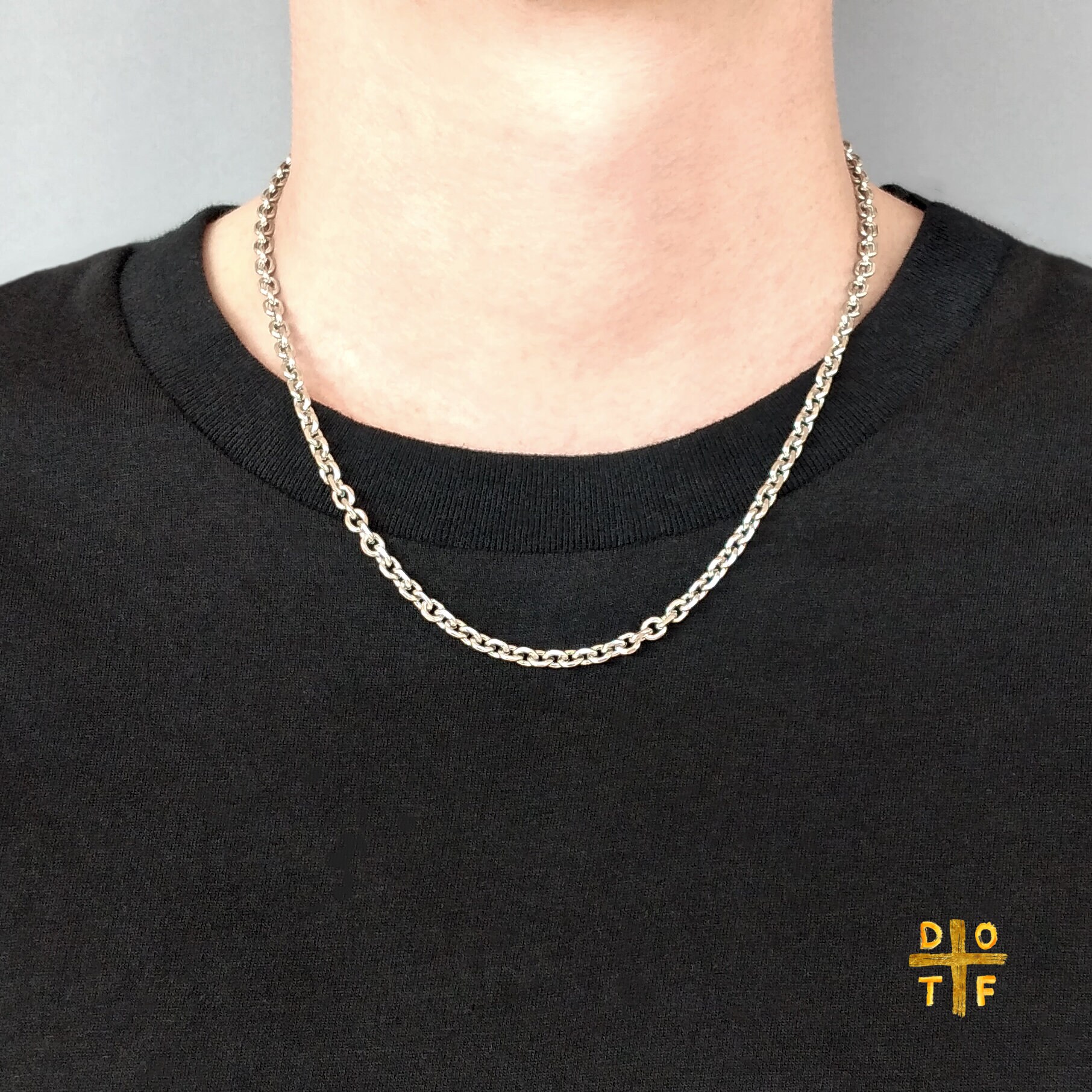 Silver Cable Chain Necklace Mens Womens 4mm Stainless Steel Etsy