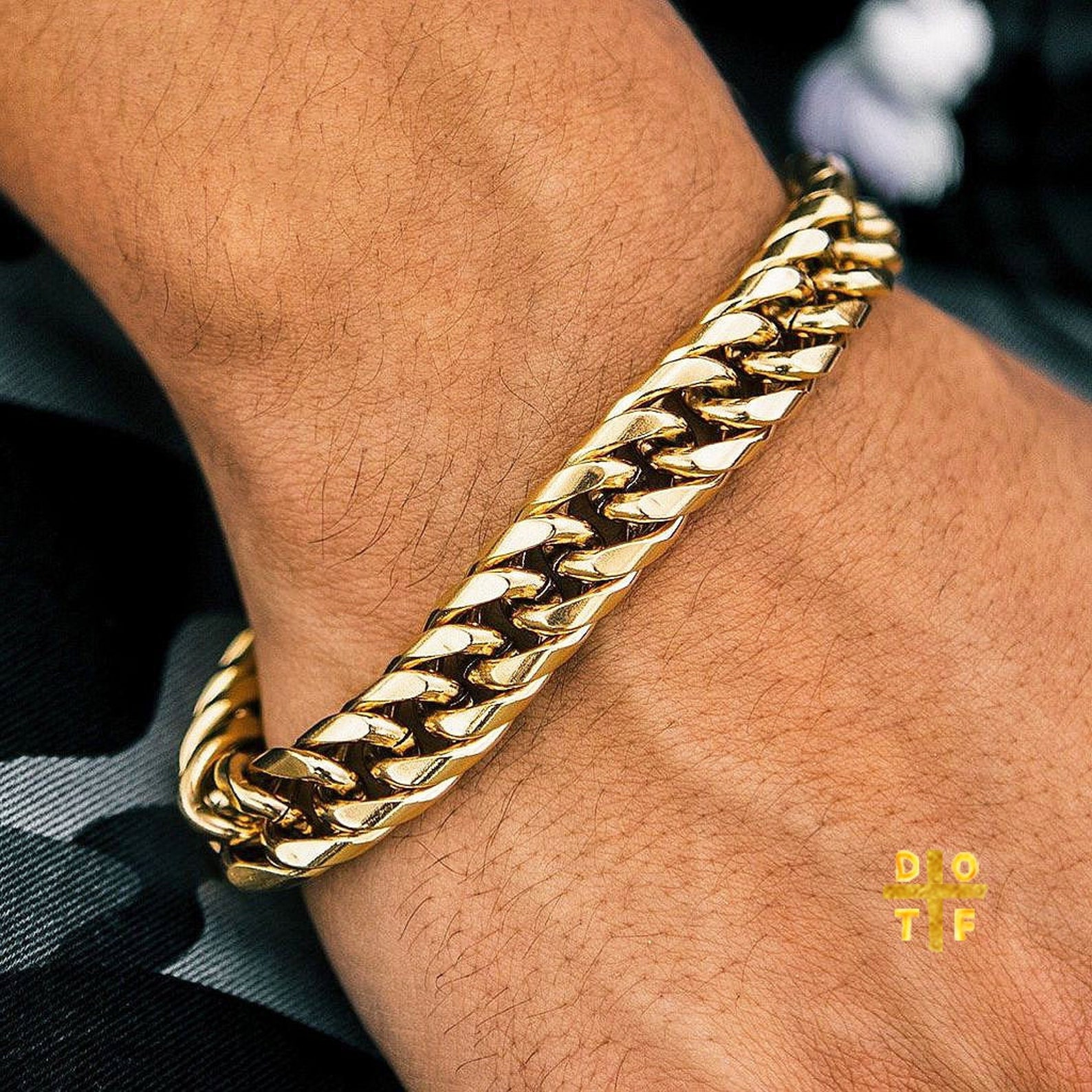 Cuban Link Bracelet Cuban Bracelet Men's 10 Mm Width Etsy