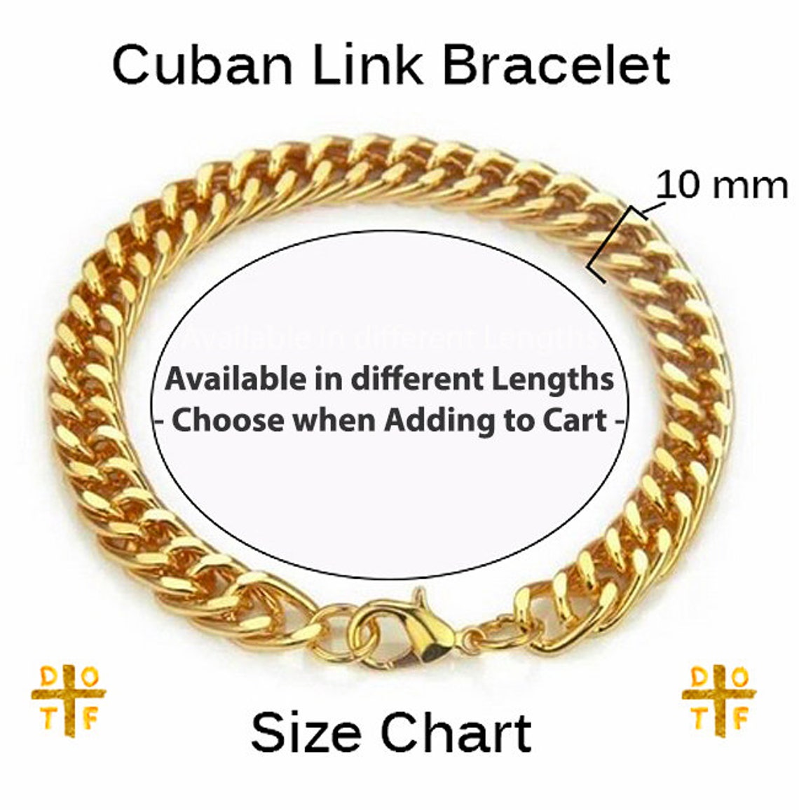 Cuban Link Bracelet Cuban Bracelet Men's 10 Mm Width - Etsy