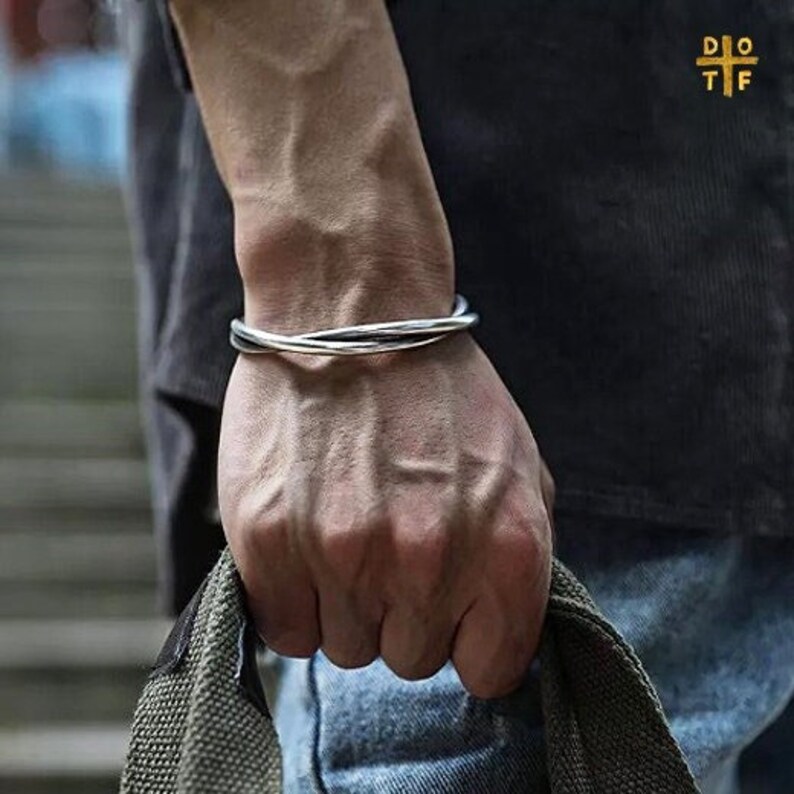 Twisted Cuff Bracelet Silver Men's Open Cuff Bracelet Etsy Australia