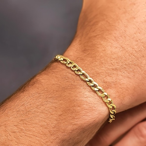 Figaro Bracelet -  5mm Gold and Silver Minimalist Bracelet, Figaro Chain Link Bracelet, Flexible Subtle Bracelets - Premium Quality
