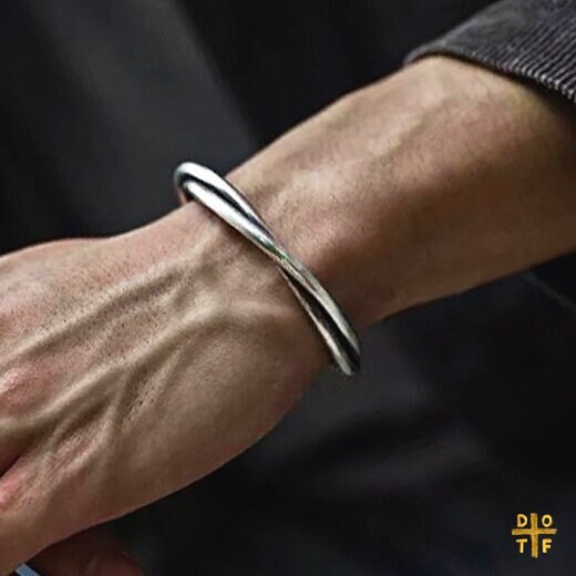 Twisted Cuff Bracelet Silver Men's Open Cuff Bracelet Etsy Australia
