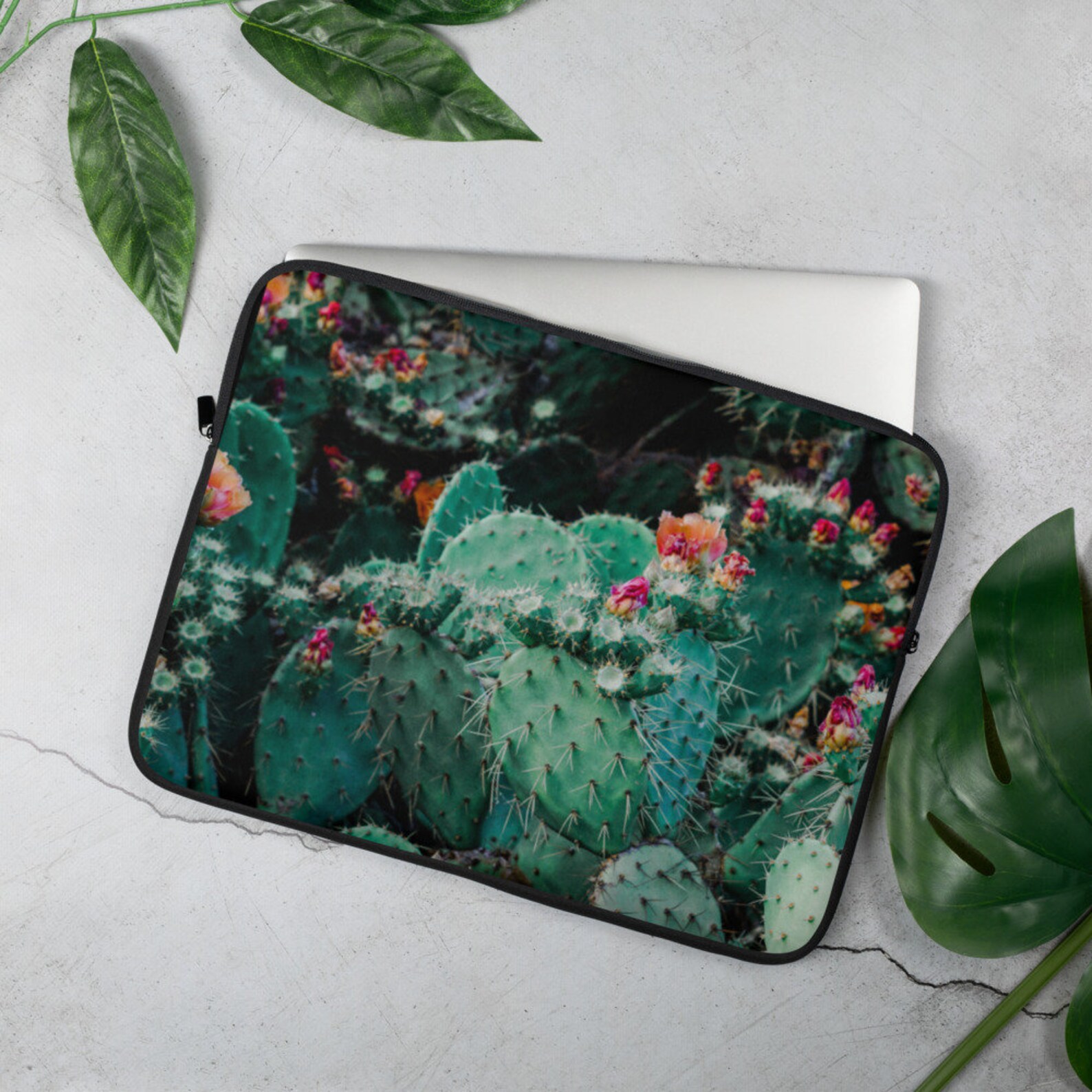 Cactus Laptop Sleeve Cactus Computer Case Flower Laptop Etsy