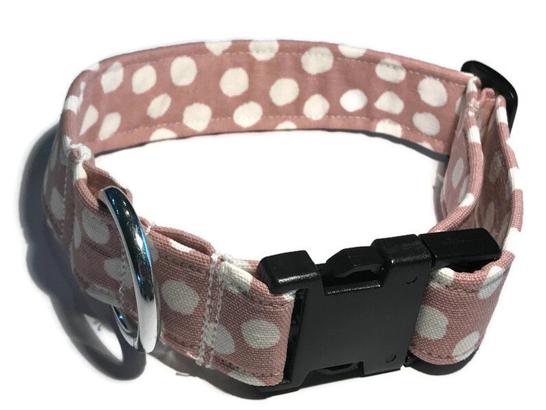 Dog Collar L Dusky Pink Spot L Unique and Stylish Handmade Pet Etsy