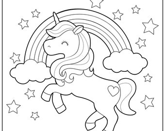 unicorn coloring etsy